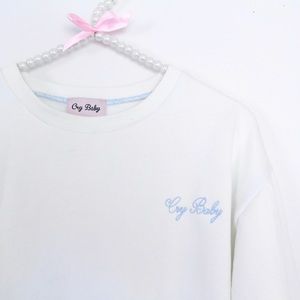 White / Baby Blue Crybaby Sweatshirt